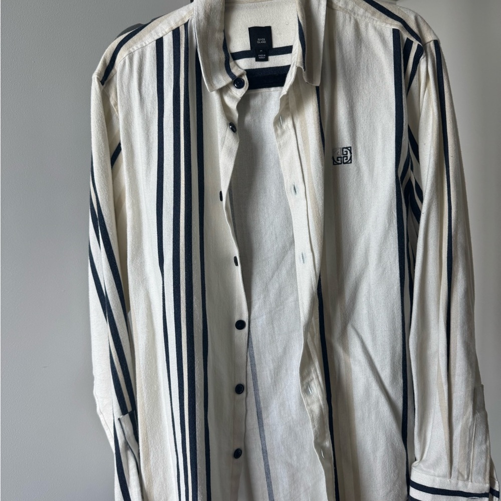 River Island Black and White Casual Button Down Shirt